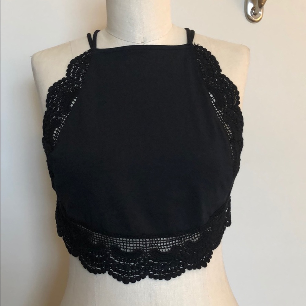 Kimchi blue crochet open back crop